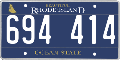 RI license plate 694414