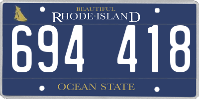 RI license plate 694418