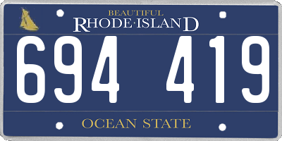 RI license plate 694419