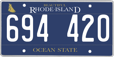 RI license plate 694420
