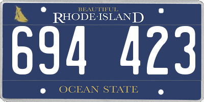 RI license plate 694423