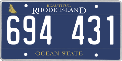 RI license plate 694431