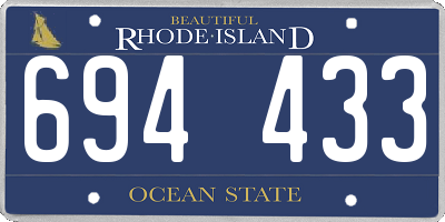 RI license plate 694433