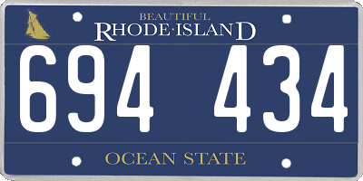 RI license plate 694434