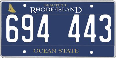 RI license plate 694443