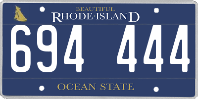 RI license plate 694444