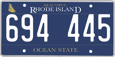 RI license plate 694445