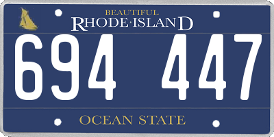 RI license plate 694447
