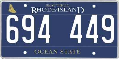RI license plate 694449