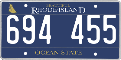 RI license plate 694455