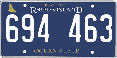 RI license plate 694463