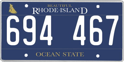 RI license plate 694467