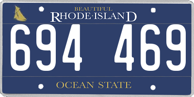 RI license plate 694469