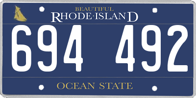 RI license plate 694492