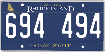 RI license plate 694494