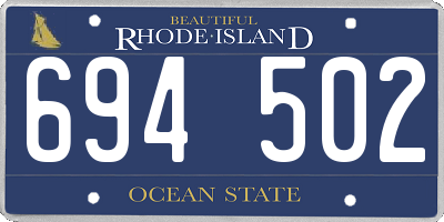 RI license plate 694502