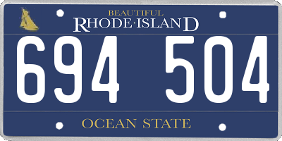 RI license plate 694504
