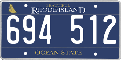 RI license plate 694512