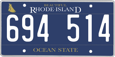 RI license plate 694514