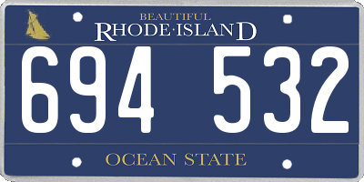 RI license plate 694532