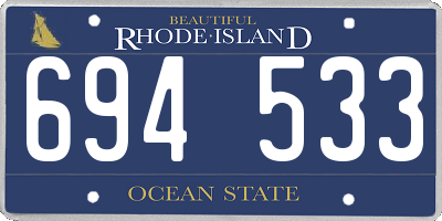 RI license plate 694533