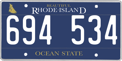 RI license plate 694534