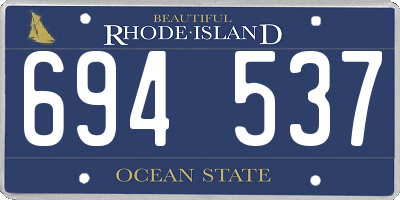 RI license plate 694537