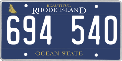 RI license plate 694540