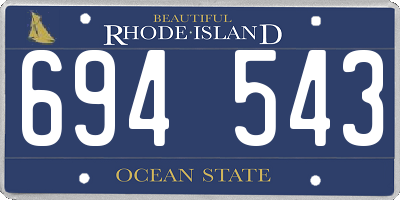 RI license plate 694543