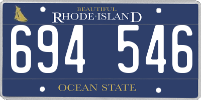 RI license plate 694546