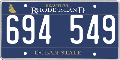 RI license plate 694549