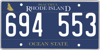 RI license plate 694553