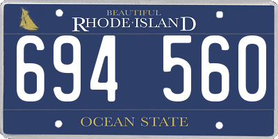 RI license plate 694560