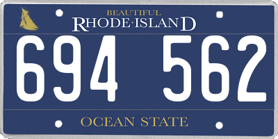 RI license plate 694562