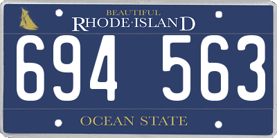 RI license plate 694563