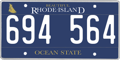 RI license plate 694564