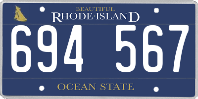 RI license plate 694567
