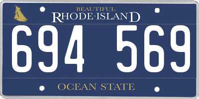 RI license plate 694569