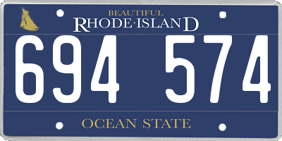RI license plate 694574