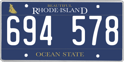 RI license plate 694578
