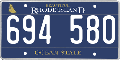 RI license plate 694580