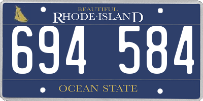 RI license plate 694584