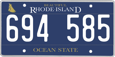 RI license plate 694585
