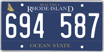 RI license plate 694587