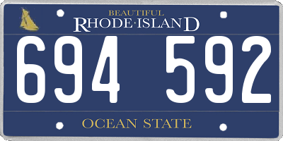 RI license plate 694592