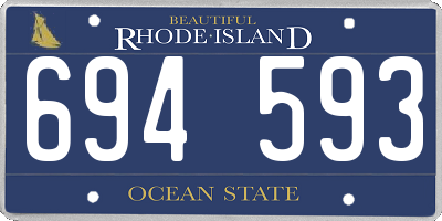 RI license plate 694593