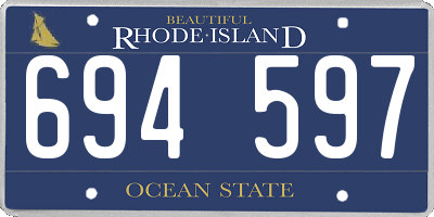 RI license plate 694597