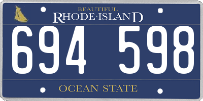 RI license plate 694598