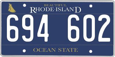 RI license plate 694602
