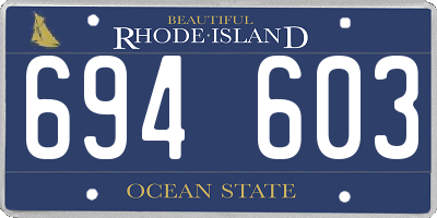 RI license plate 694603